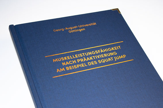 Masterarbeit Hardcover Bindung mit Prägung Titel 