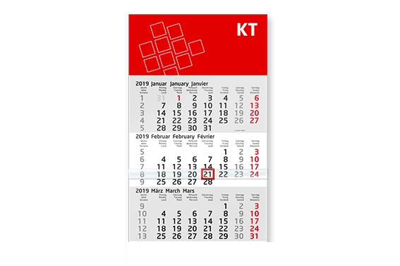 3-Monats-Wandkalender
