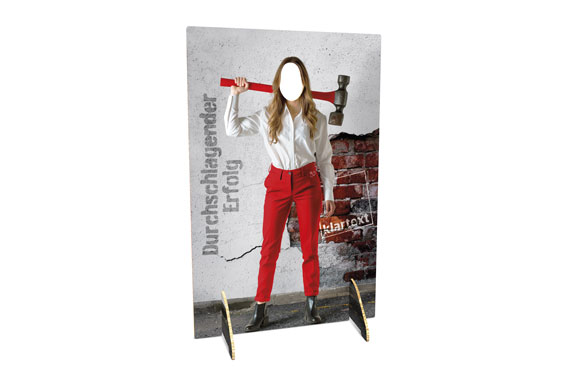 Re-board® Aufsteller mit Guckloch
